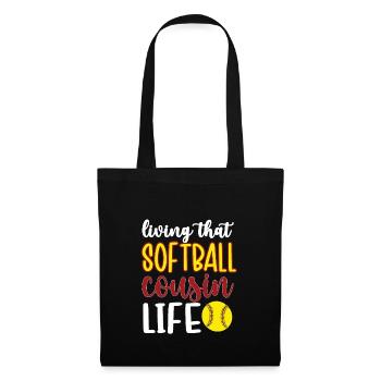 Proud Softball Cousin Softball Player Cousin - Tote Bag - black - Front