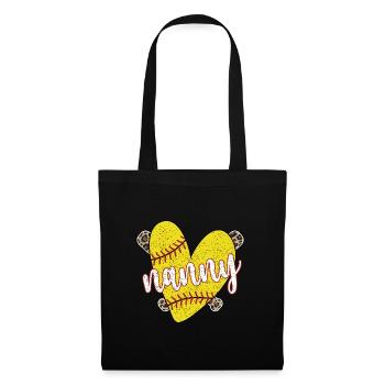 Nanny Grandma Of a Softball Player Softball Nanny - Tote Bag - black - Front