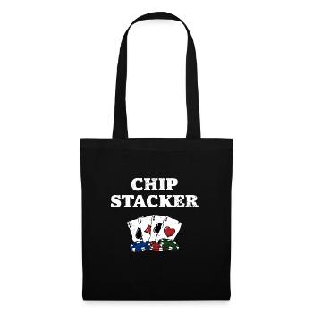 Chip Stacker Casino Gambler Gambling Bettor Poker - Sac en tissu - noir - Devant