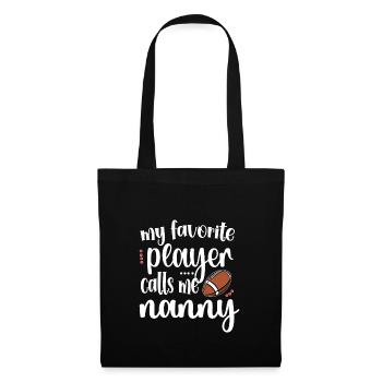 Football Nanny Grandma Of Football Player Nanny - Stoffbeutel - Schwarz - Vorne