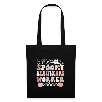 Travailleur de la santé de première ligne essentiel Halloween - Sac en tissu - noir - Devant