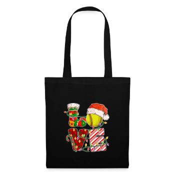 Softball Christmas Softball Player Xmas Party Gift - Stoffbeutel - Schwarz - Vorne
