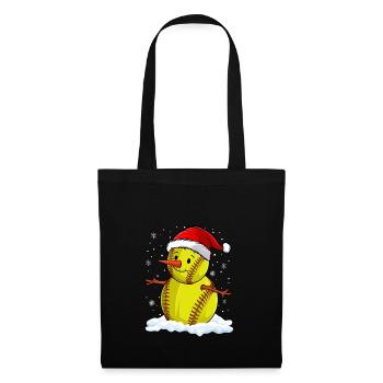 Softball Noël Joueur de softball Cadeau de fête de Noël - Sac en tissu - noir - Devant