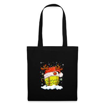 Softball Christmas Softball Player Xmas Party Gift - Stoffbeutel - Schwarz - Vorne