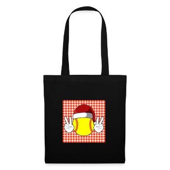 Softball Noël Joueur de softball Cadeau de Noël - Sac en tissu - noir - Devant