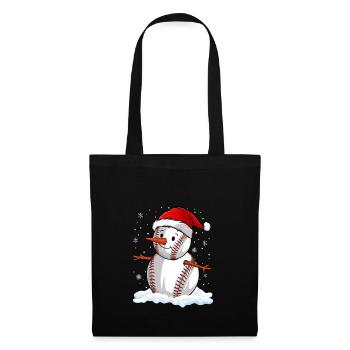 Baseball Noël Joueur de baseball Fête de Noël - Sac en tissu - noir - Devant