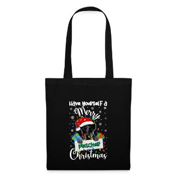 Miniature Pinscher Christmas Min Pin Xmas Gifts - Stoffbeutel - Schwarz - Vorne