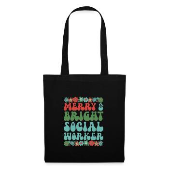 Social Worker Christmas Social Workers Xmas Gifts - Stoffbeutel - Schwarz - Vorne