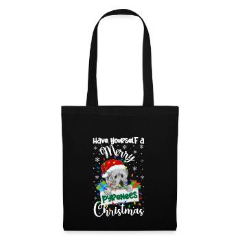 Great Pyrenees Weihnacht Goldener Hunde Geschenk - Stoffbeutel - Schwarz - Vorne