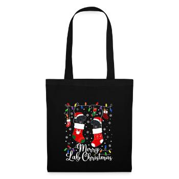 Cadeau de chien d’or de Noël Labrador - Sac en tissu - noir - Devant