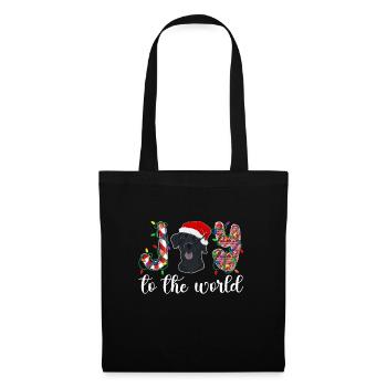 Cadeau de chien d’or de Noël Labrador - Sac en tissu - noir - Devant