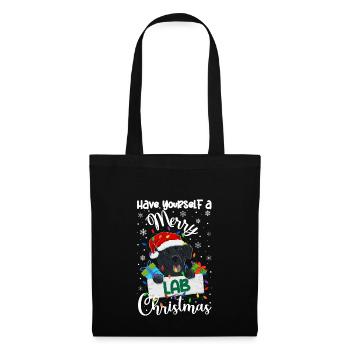 Cadeau de chien d’or de Noël Labrador - Sac en tissu - noir - Devant