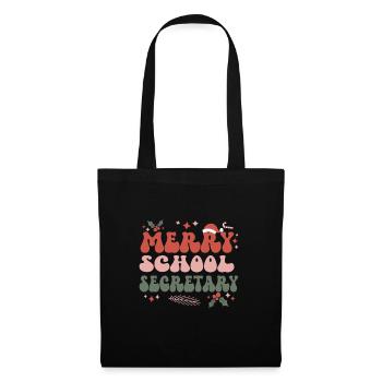 School Secretary Christmas School Office Xmas Gift - Stoffbeutel - Schwarz - Vorne