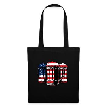Memorial Day Fourth of July Beer USA Flag Amerik - Tote Bag - black - Front