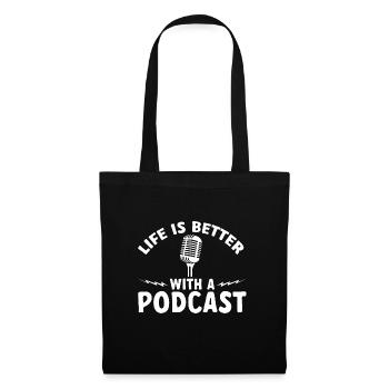 Podcasteur Podcast - Sac en tissu - noir - Devant