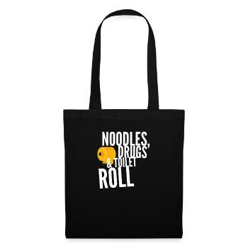 Noodles, Drugs and Toilet Roll - Stoffbeutel - Schwarz - Vorne