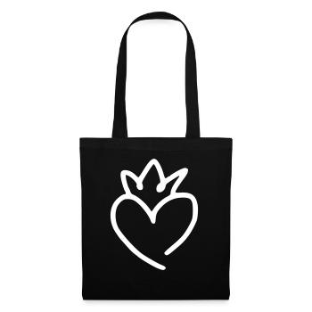 Coeur émoji croquis couronne autocollant - Sac en tissu - noir - Devant