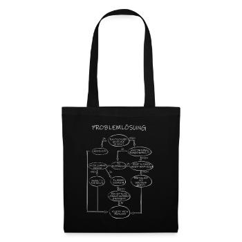 Problemlösung T-Shirt Funshirt, Sprüche Diagramm - Stoffbeutel - Schwarz - Vorne