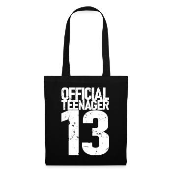 Adolescent officiel 13, cadeau cool 13e anniversaire - Sac en tissu - noir - Devant