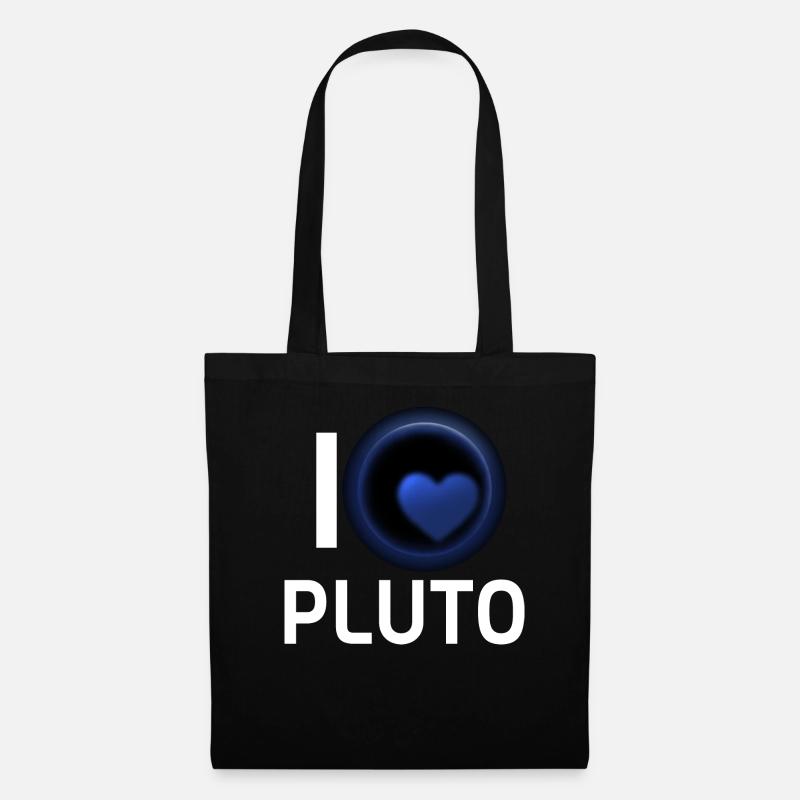 Ich liebe Pluto - Stoffbeutel - Schwarz