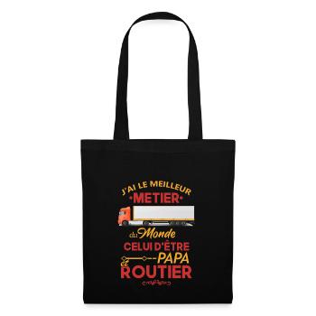 Routier Shirt • Meilleur Metier • Papa Cadeau - Sac en tissu - noir - Devant