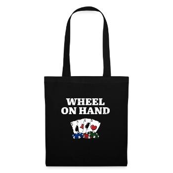 Wheel on Hand Poker Casino Poker Joueur de jeu - Sac en tissu - noir - Devant