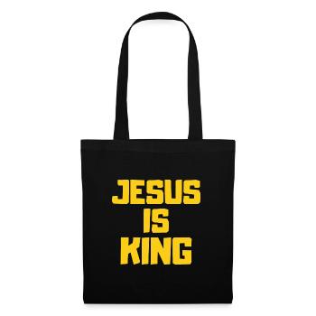 Jesus is King Christlich Geschenk - Stoffbeutel - Schwarz - Vorne