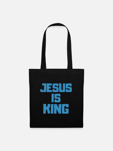 Jesus is King Christliches Geschenk - Stoffbeutel - Schwarz