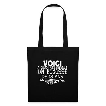 Anniversaire bogosse 18 Ans Humour - Sac en tissu - noir - Devant