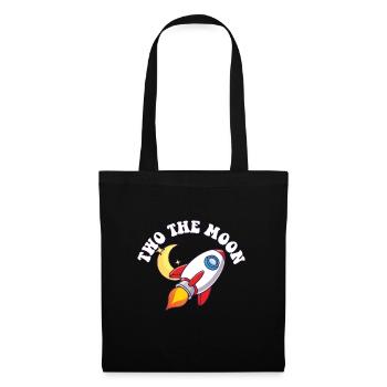 Astronaut Two The Moon Outer Space 2nd Birthday - Stoffbeutel - Schwarz - Vorne