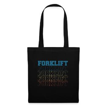 Vintage Forklift Forklifter Forklift Driver Retro - Stoffbeutel - Schwarz - Vorne