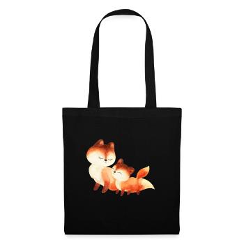 Fox foxes foxy forest animal family red fox cute - Tote Bag - black - Front
