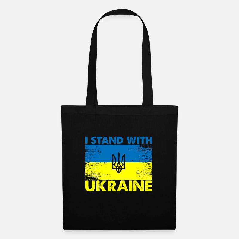 I Stand With Ukraine - Stoffbeutel - Schwarz