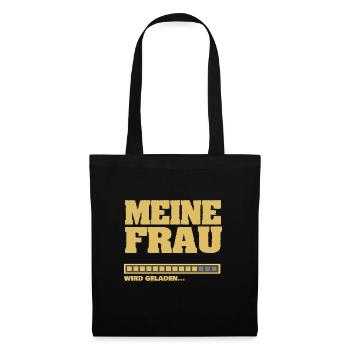 Ladebalken meine Frau heirat wird geladen - Stoffbeutel - Schwarz - Vorne