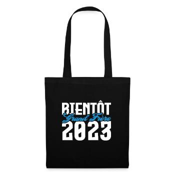 Cadeau Annonce grossesse bientôt Grand frère 2023. - Sac en tissu - noir - Devant