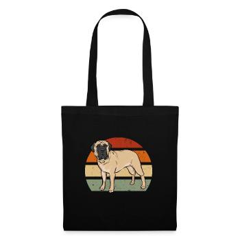 Mastiff Chien Vieux Mastiff anglais - Sac en tissu - noir - Devant