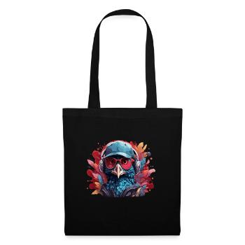 Paon Animal Art I Cool Paon mignon - Sac en tissu - noir - Devant