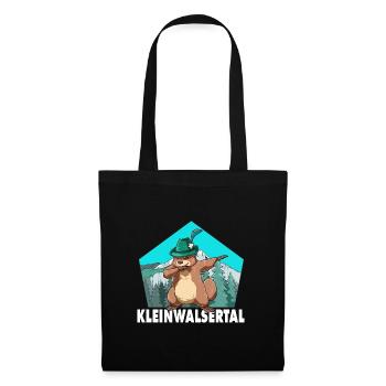 Kleinwalsertal Murmeltier für einen Walser - Stoffbeutel - Schwarz - Vorne