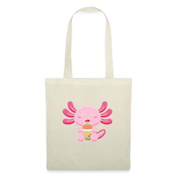 Bubble Milk Tea Axolotl Drinking Boba Tea - Tote Bag - nature - Front