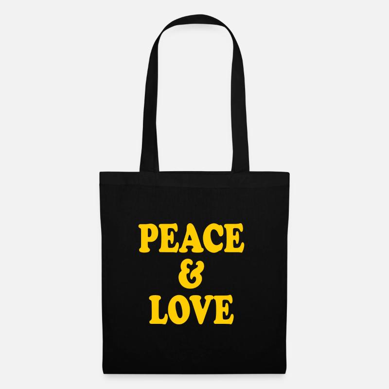 Peace and love - Stoffbeutel - Schwarz