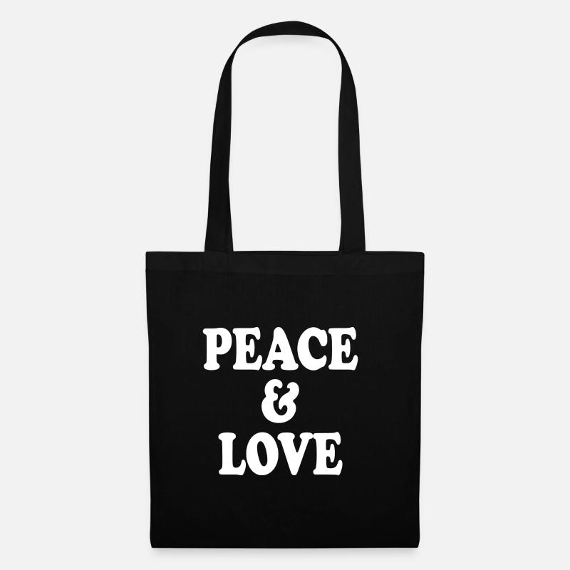 Peace and love - Stoffbeutel - Schwarz