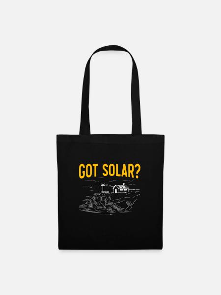 Solarmodul Solarenergie Solarstrom - Stoffbeutel - Schwarz