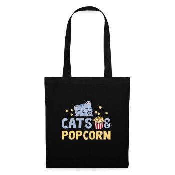 Chats et pop-corn Cute Kitty Popcorn et films - Sac en tissu - noir - Devant