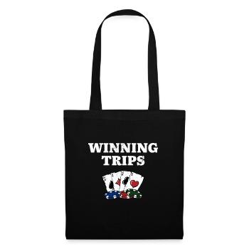 Winning Trips Card Games Poker Card Player Poker - Stoffbeutel - Schwarz - Vorne