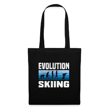 Skiing Evolution Vintag Winter Sport Ski - Stoffbeutel - Schwarz - Vorne