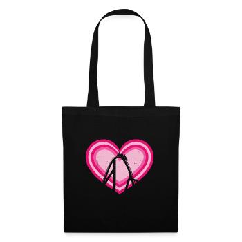 Parc à thème Vacances Retro Vintage Heart Roller Coa - Sac en tissu - noir - Devant
