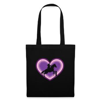 Barrel Racing Lover Rodeo Event Silhouette Horse S - Sac en tissu - noir - Devant