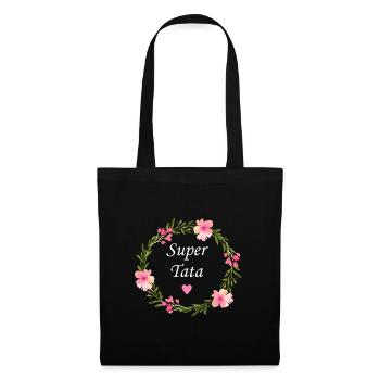 Super tata - Sac en tissu - noir - Devant