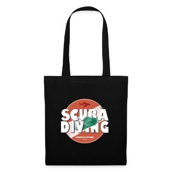 Logo de l’écusson de plongée sous-marine avec murène - Sac en tissu - noir - Devant