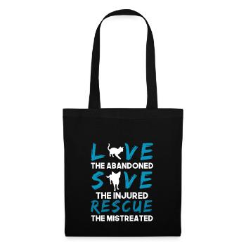 L'amour Sauvez les chats de sauvetage - Sac en tissu - noir - Devant